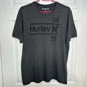 Hurley T-Shirt Grey  & Black Size Large